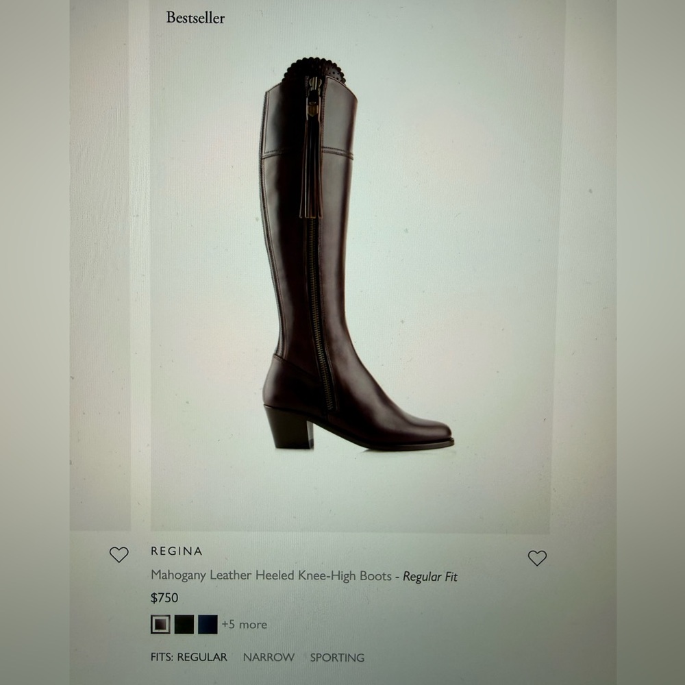 Fairfax & Favor Regina mahogany leather boots regular fit size 9 1/2 - Picture 8 of 9